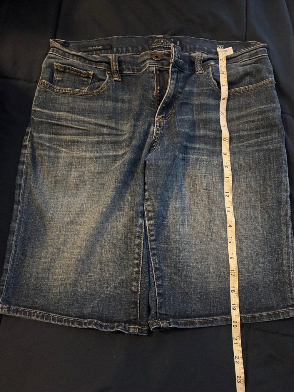 Lucky Brand Men's Distressed Blue Denim Shorts